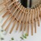 Sunburst Decorative Natural Rattan Wood Round Modern Boho Hanging Wall Mirror